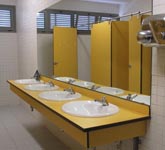 Lavabos con madera compacta