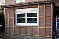 Detalle de rastrelado de vivienda a colocar Werzalit